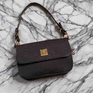 MCM black monogram shoulder bag
